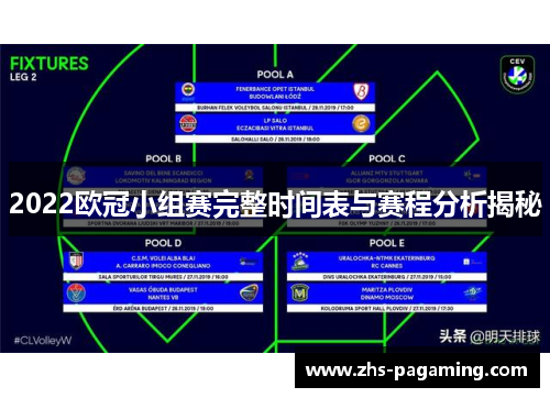 2022欧冠小组赛完整时间表与赛程分析揭秘